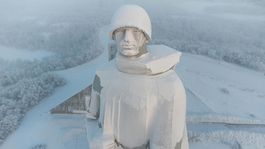 Murmansk, Rusko, zima, sneh, vojak, socha