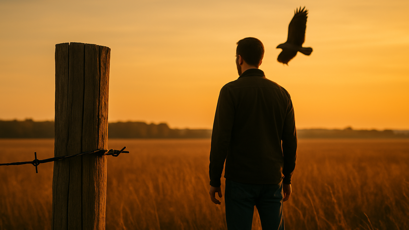 orol, silueta, pole, západ slnka, NEPOUŽÍVAŤ