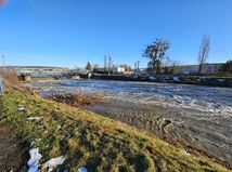 Rozvodneny Hornad pri hati Kosice