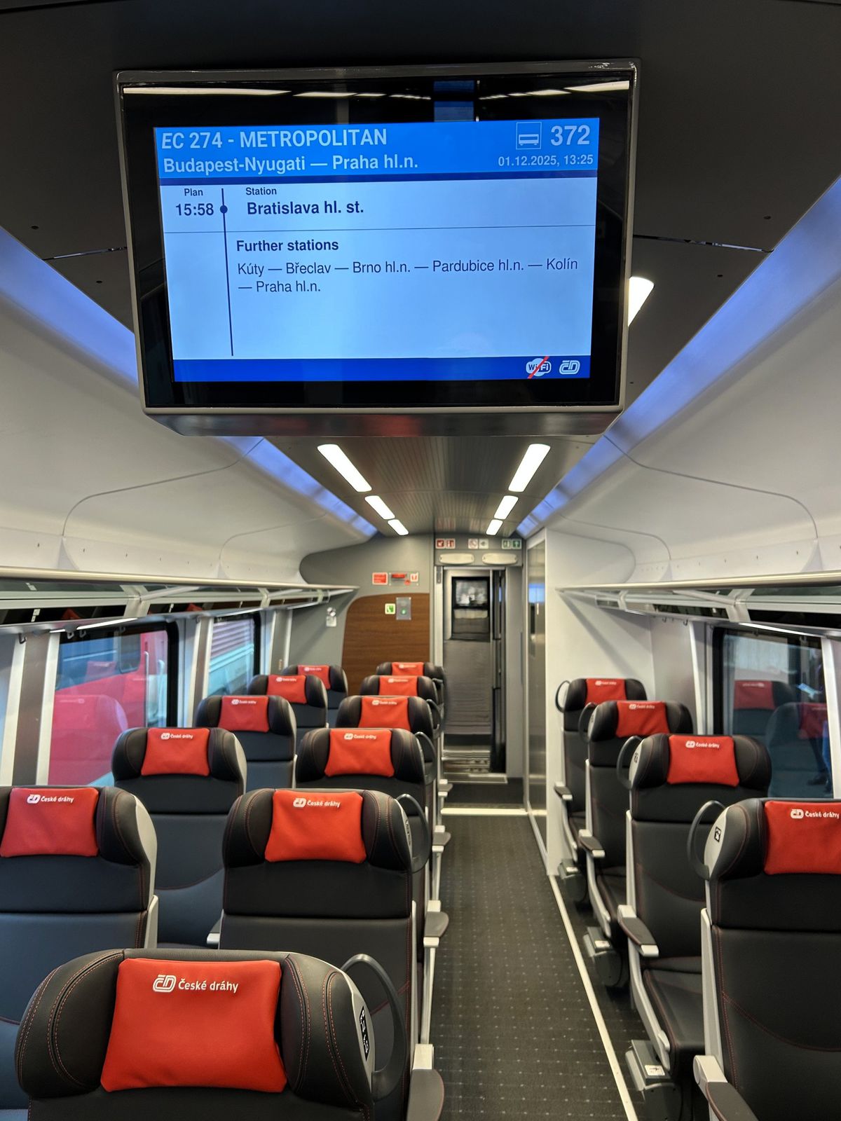 Prvá trieda modernej súpravy Comfort Jet.