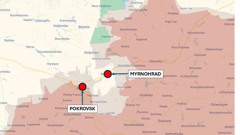 Pokrovsk a Myrnohrad, Ukrajina -situácia k 30....