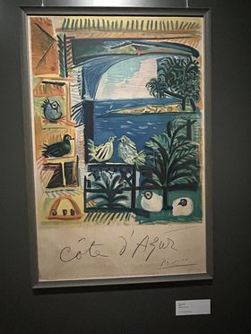 Plagát na Picassovu výstavu na Azúrovom pobreží.