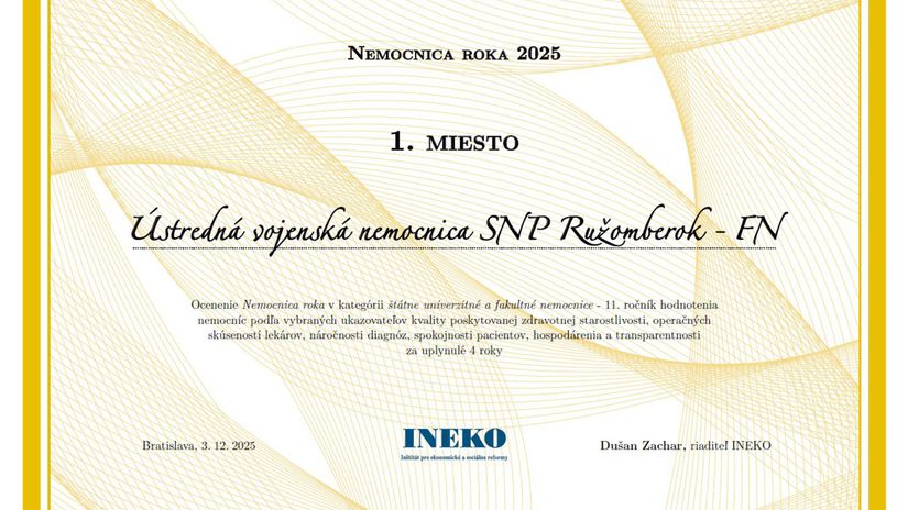 Nemocnica roka 2025 v kategórii štátnych,...