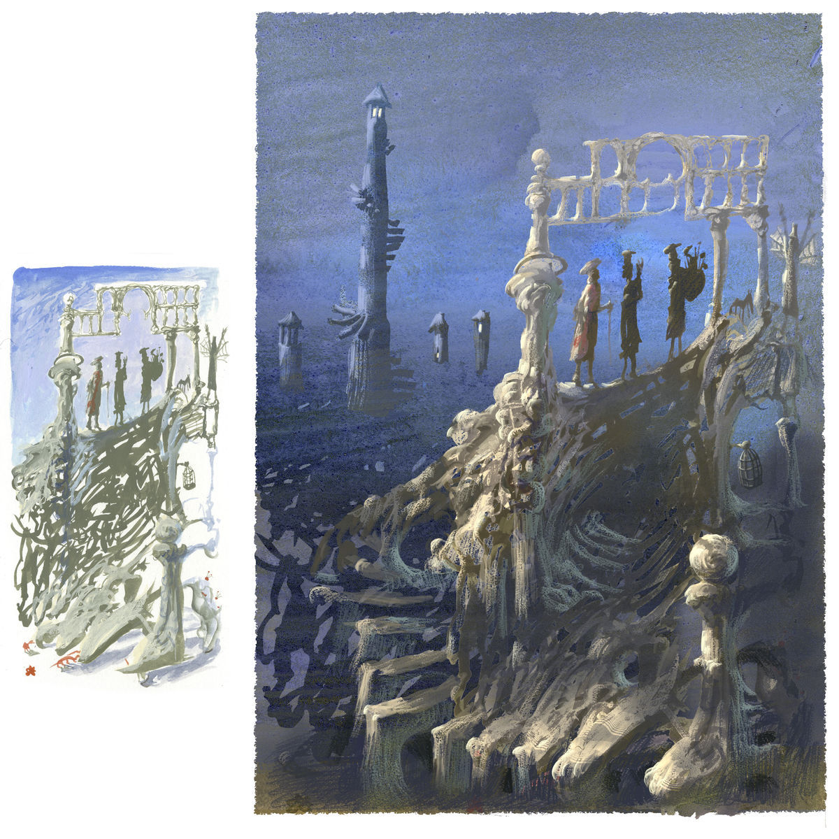 Pôvodná maľba akrylom doplnená digitálnou maľbou.