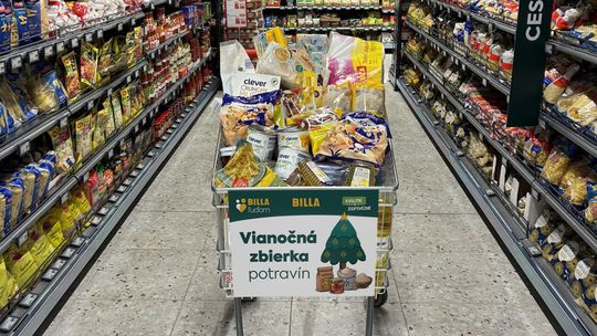 Vianoce, zbierka potravín, BILLA, PR