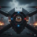 Dron s ľudským okom - obrázok vytvorený AI