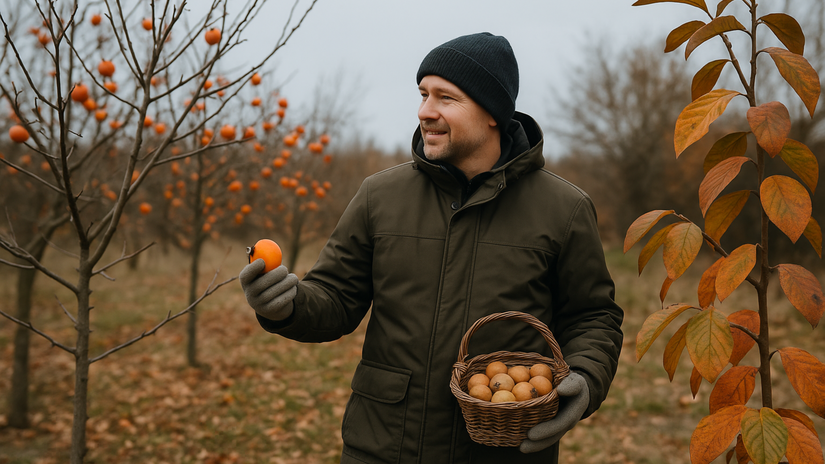jeseň, hurmikaki, kaki, záhradkár, NEPOUŽÍVAŤ