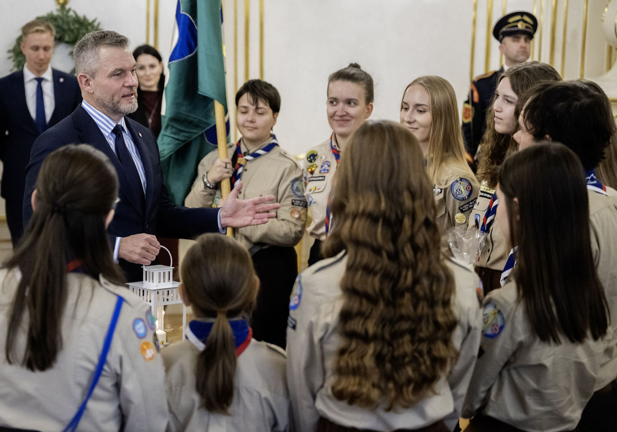Betlehemské svetlo, prezident, skauti, Peter...