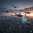 Roj dronov - obrázok vytvorený AI