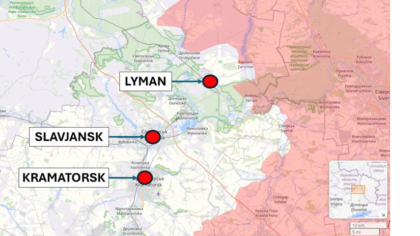 Donbas súčasnostiKramatorsk, Slavjansk a Lyman,...