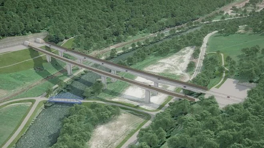 Most Stankovany bude na asi 10 kilometri a má...