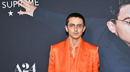 Timothée Chalamet v kreácii Tom Ford by Haider Ackerman 