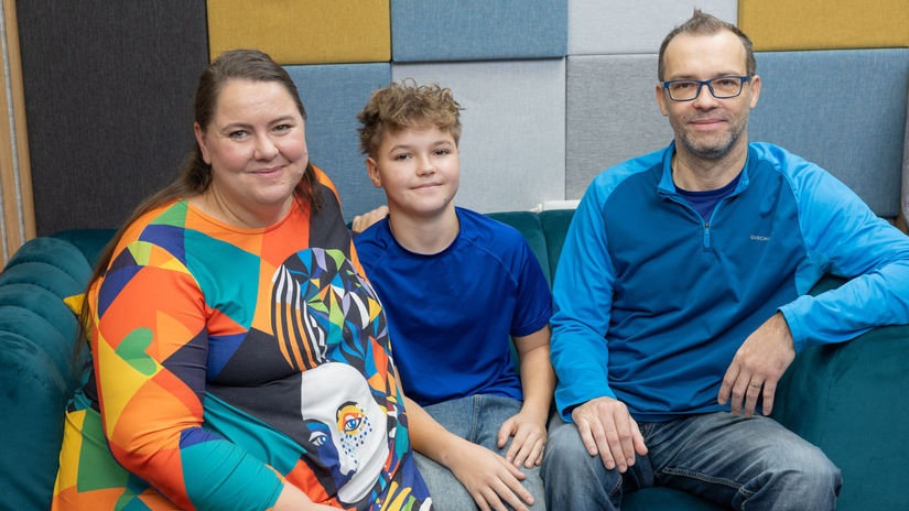 Zľava: Ľuboš, Filip a Alexandra Nikolíni.