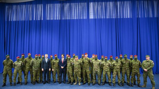 Na snímke ôsmy zľava prezident SR Peter...