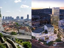 Na snímke pohľad na panorámu Starého Mesta a vizualizáciu projektu Istropolis od Immocap