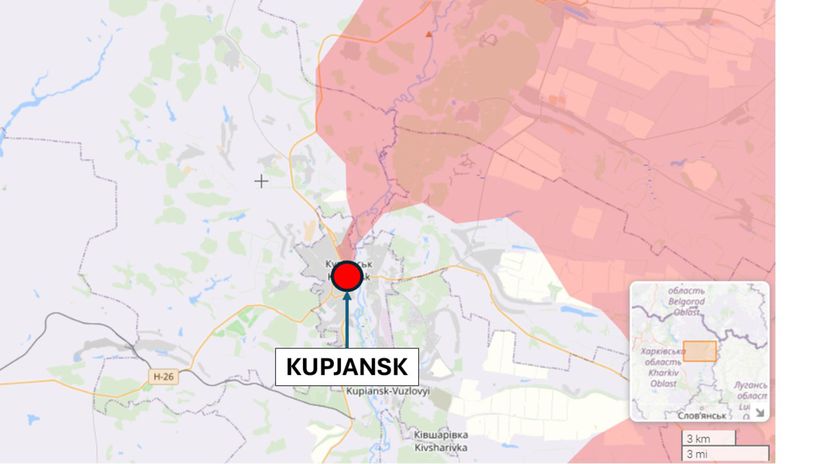 Kupjansk, Ukrajina 24. decembra 2025 podľa...