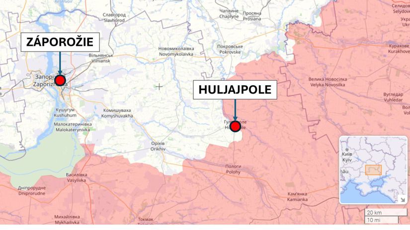 Huljajpole, Ukrajina 28. decembra 2025 podľa...