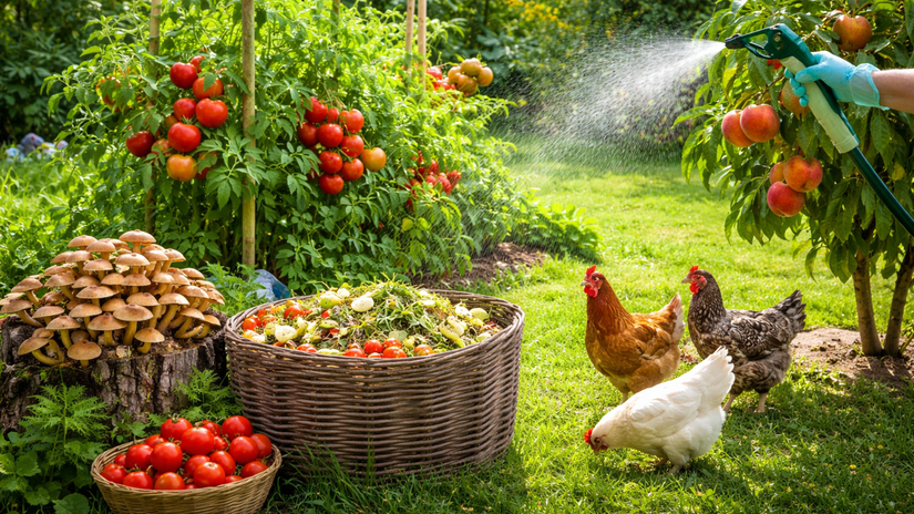 sliepky, rajčiny, podpňovka, kompost, záhrada,...