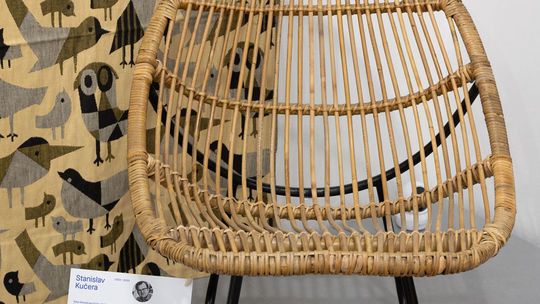 Kreslo z ratanu od autora Stanislava Kučeru,...