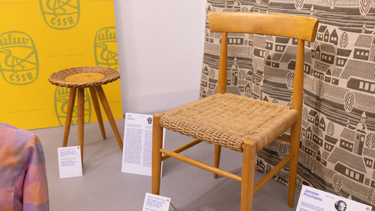 Stolička s výpletom z prútia, dizajn Jaroslav...