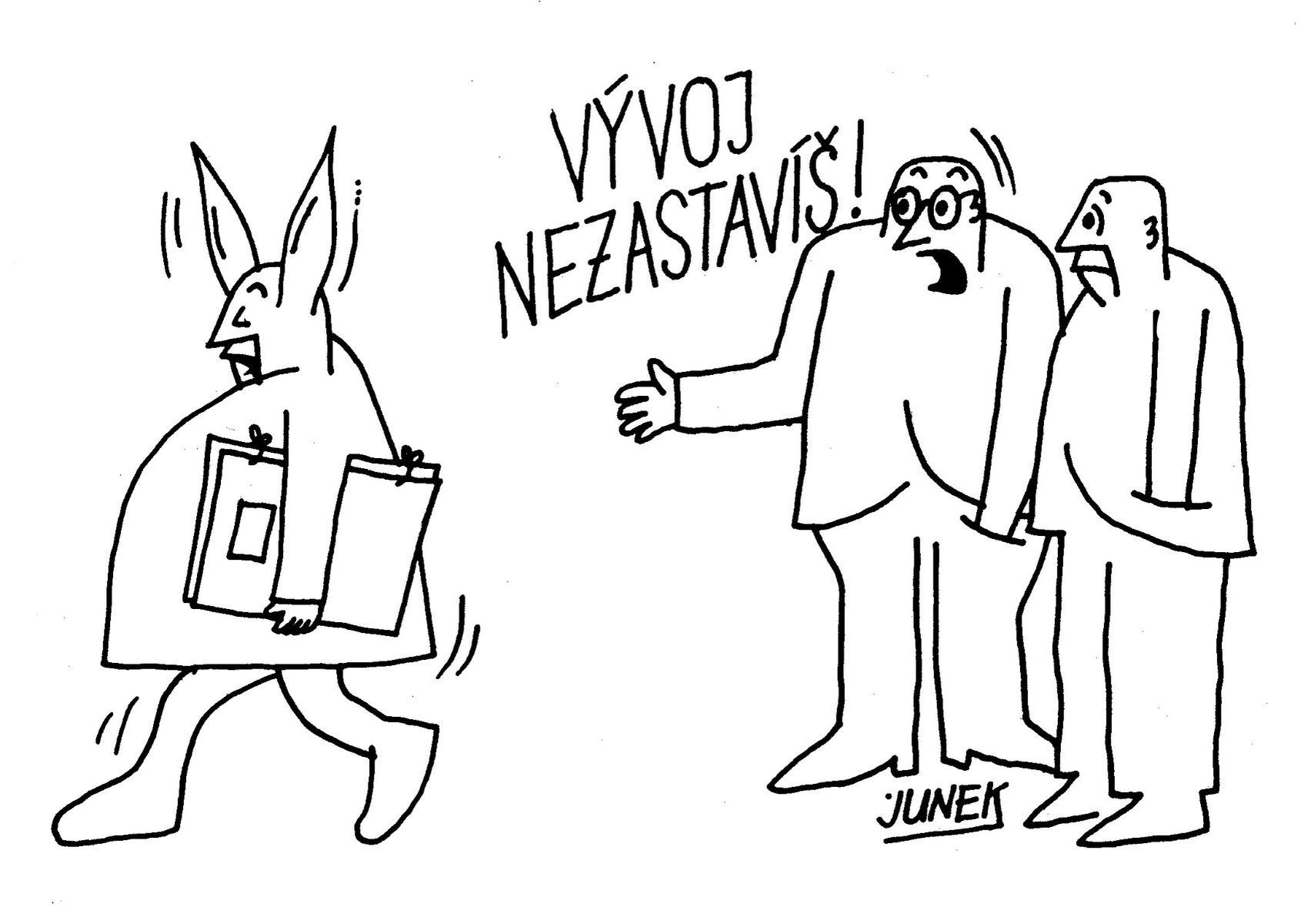 Karikatúra Dušana Juneka z roku 1968.