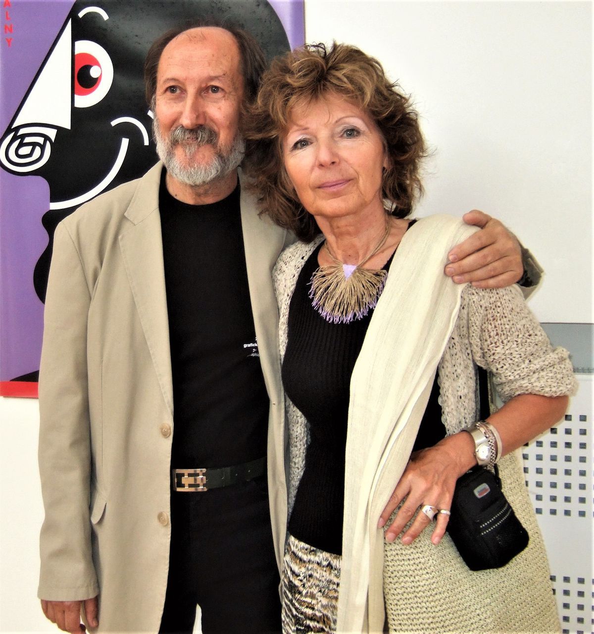 Dušan Junek s manželkou Věrunou na výstave...