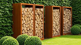 corten, drevo, drevo na kúrenie, uložené drevo, zásobník na drevo, 2582357871