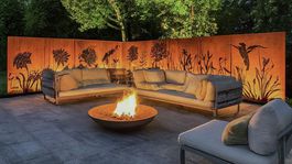 corten, záhrada, ohnisko, prenosné ohnisko, posedenie v záhrade, záhradné sedenie, zástena, 2449544975