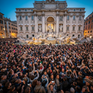 fontána di Trevi, Rím, Taliansko, turisti, cestovanie, cestovný ruch