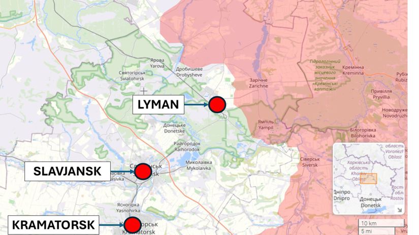 Lyman - Slavjansk, Ukrajina k 4. januáru 2026...