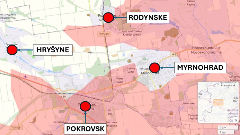 Pokrovsk - Myrnohrad, Ukrajina k 4. januáru...