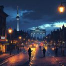 Berlín v tme - obrázok vytvorený AI