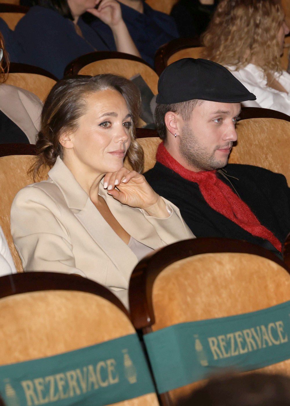 Lucie Vondráčková a Jan Fanta na premiére...