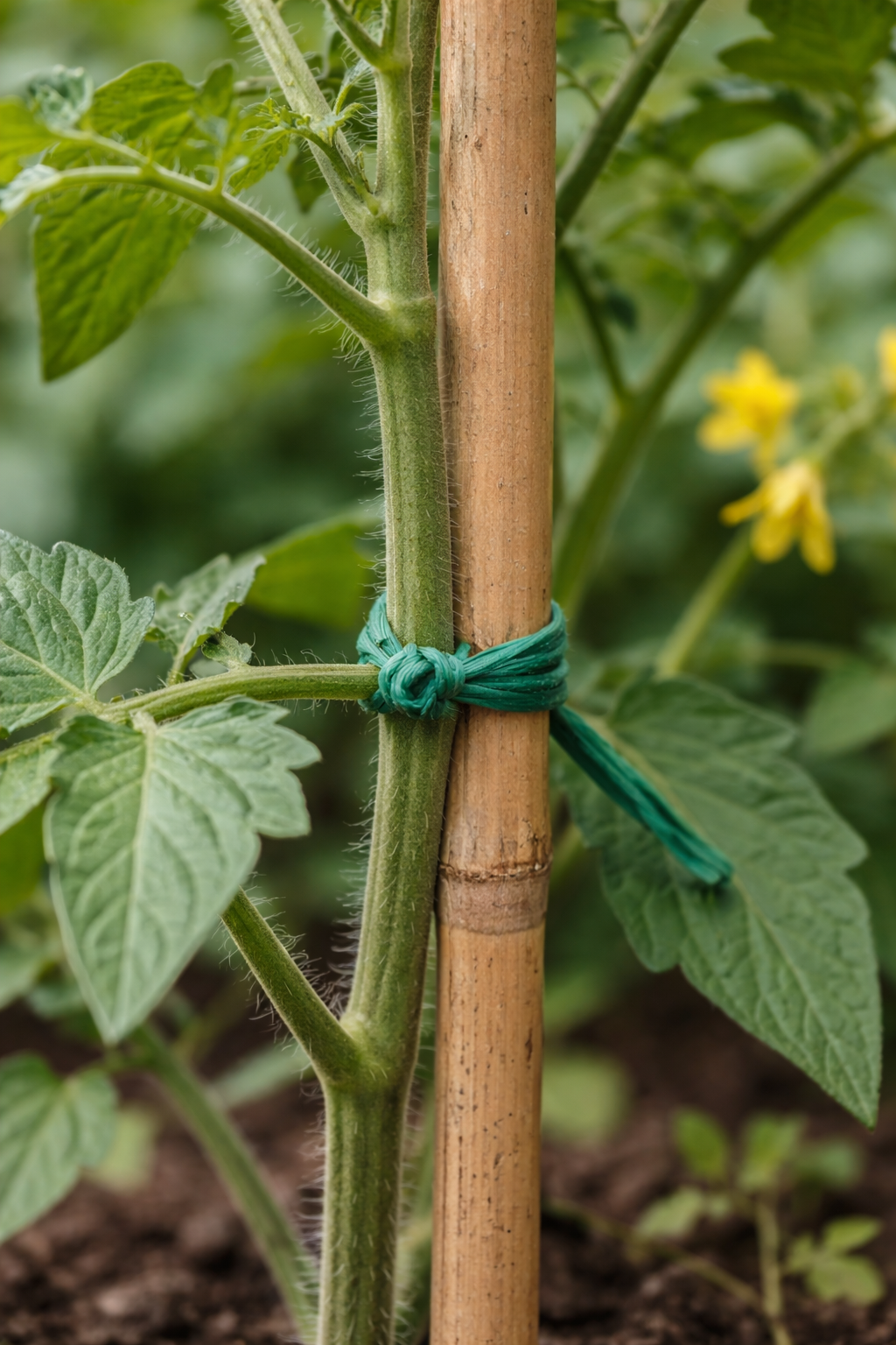 rajčina, opora, úväzok, uviazanie, uzol, vyväzovanie k opore, nesprávne uviazanie, nesprávny uzol, NEPOUŽÍVAŤ