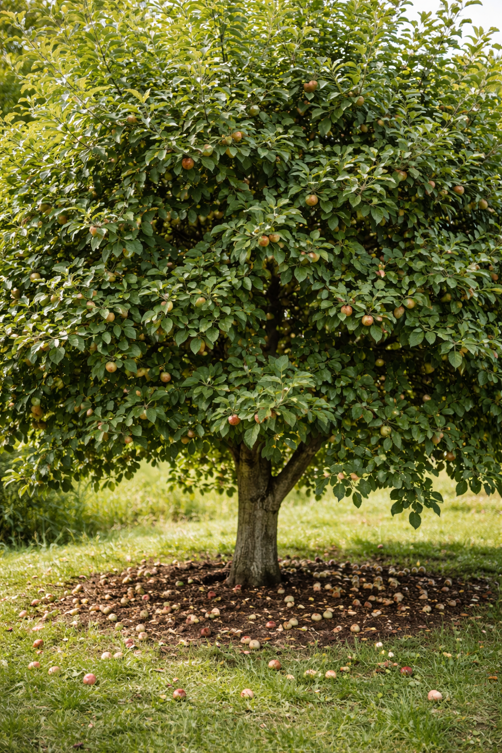 strom, ovocný strom, malé plody, hustá koruna, nadúroda, nepresvetlená koruna, zlý rez, NEPOUŽÍVAŤ