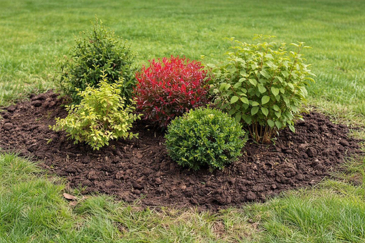 záhon, okrasný záhon, okrasné kry, kry, NEPOUŽÍVAŤ