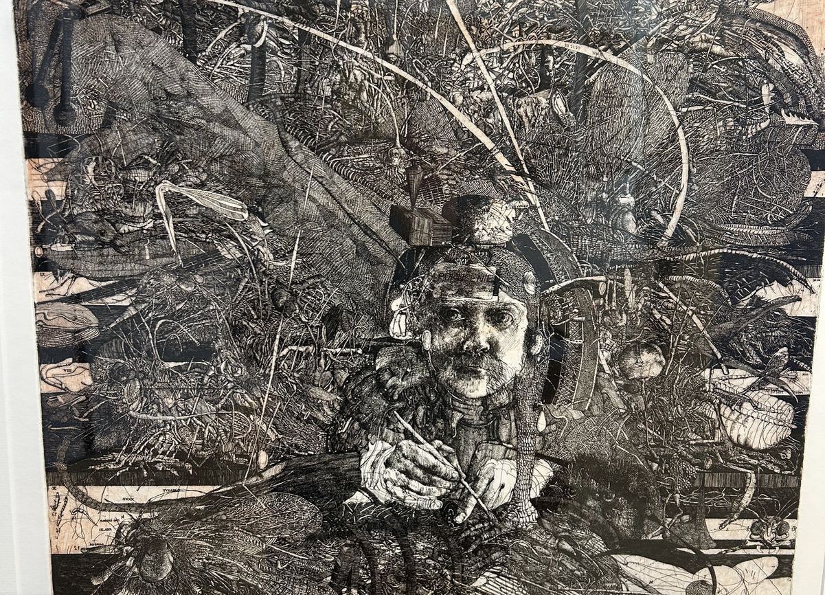 Grafika Dušana Kállaya na sprievodnej výstave...