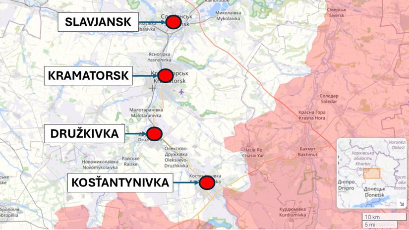 Kosťantynivka, Ukrajina 10. januára 2026 podľa...