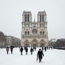 Notre Dame, Paríž, sneh,