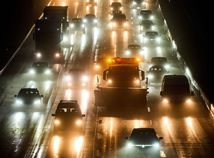 Frankfurt, pluh, zima, dialnica, cesta, ľad