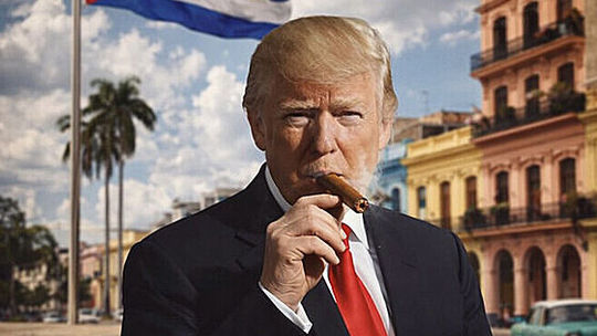 Trump sa označil za prezidenta Venezuely. Kube poslal odkaz s cigarou v ústach