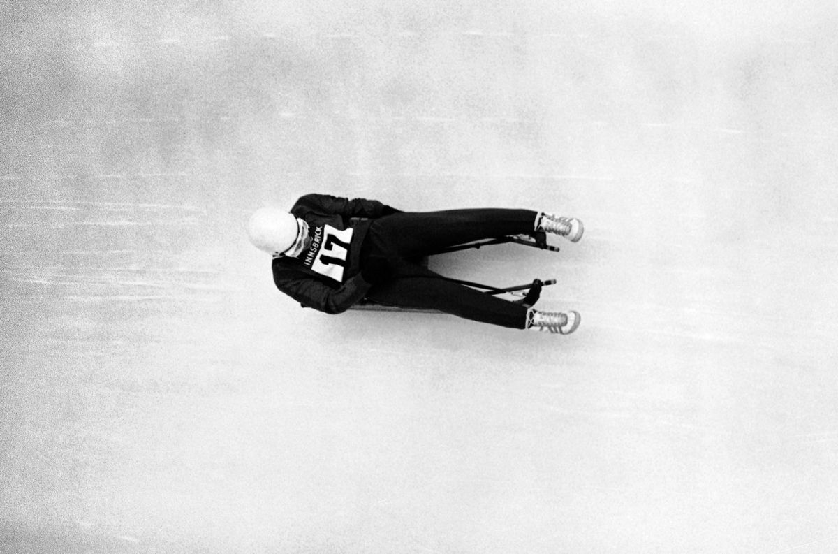 Ortrun Enderleinová na sánkarskej trati.