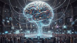 Centrálny mozog ľudstva - obrázok vytvorený AI