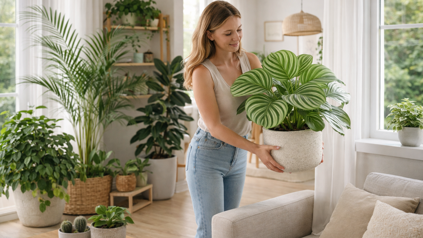 izbové rastliny, izbovky, žena, rastlina,...