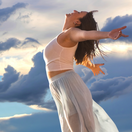 oblaky, obloha, žena,