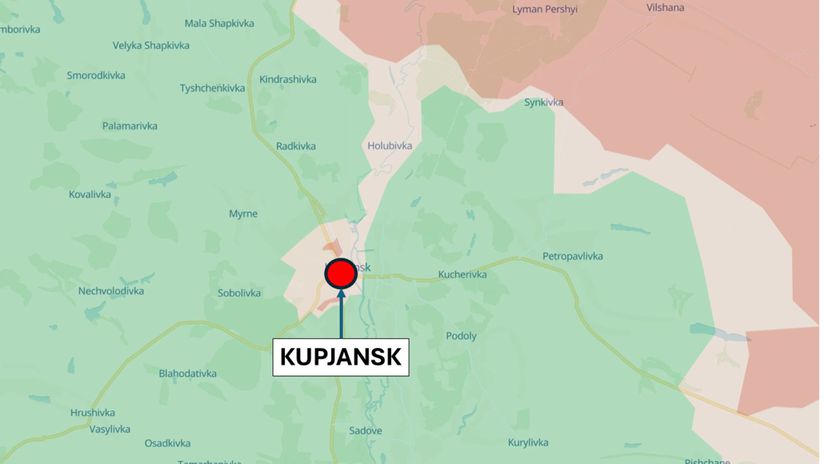 Kupjansk, Ukrajina 18. januára 2026 podľa Deep...