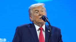 Prezident USA Donald Trump počas prejavu na 56....