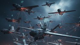 Roj dronov - obrázok vytvorený AI