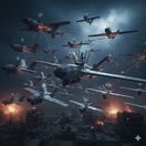 Roj dronov - obrázok vytvorený AI