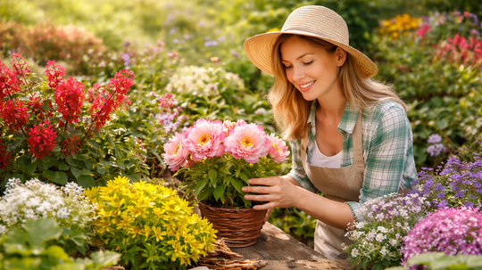 žena, kvety, záhradníctvo, NEPOUŽÍVAŤ